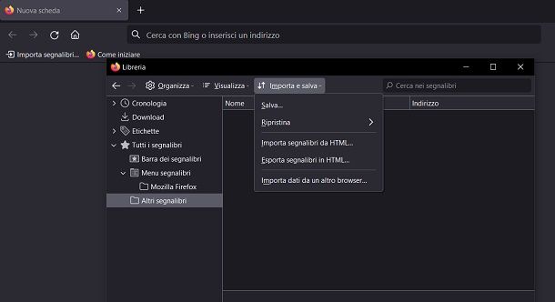 Come esportare Preferiti da Chrome a Firefox