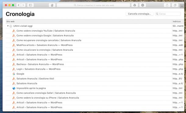 Cronologia Safari Mac