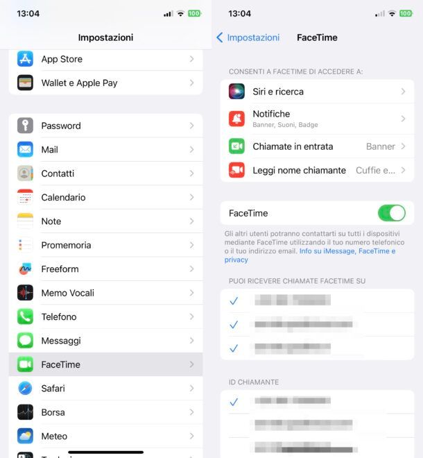 Attivare FaceTime su iPhone