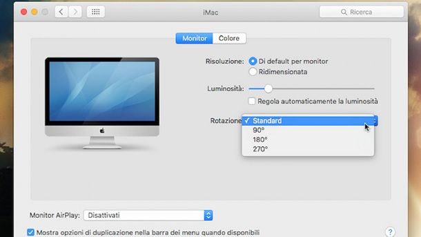 Come ruotare lo schermo su Mac