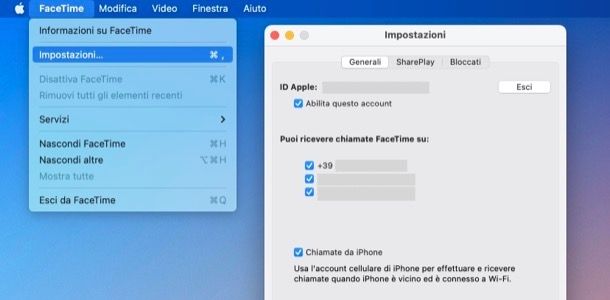 Attivare FaceTime su Mac