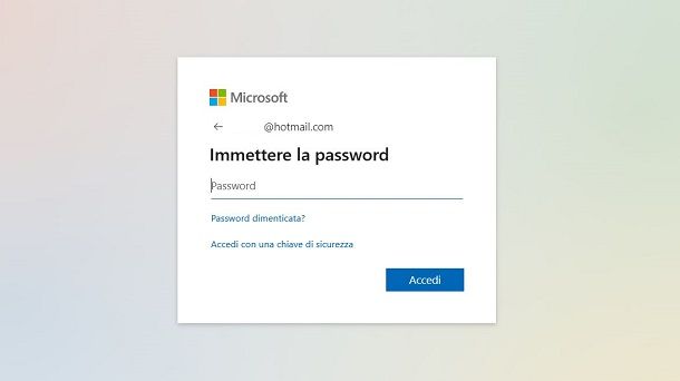 Come recuperare password Hotmail dimenticata