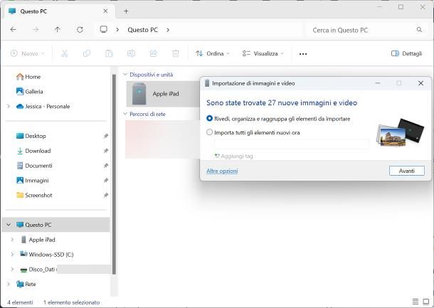 Come trasferire foto da iPad a PC