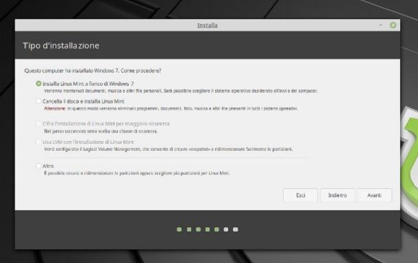 Installare Linux Mint in dual boot con Windows