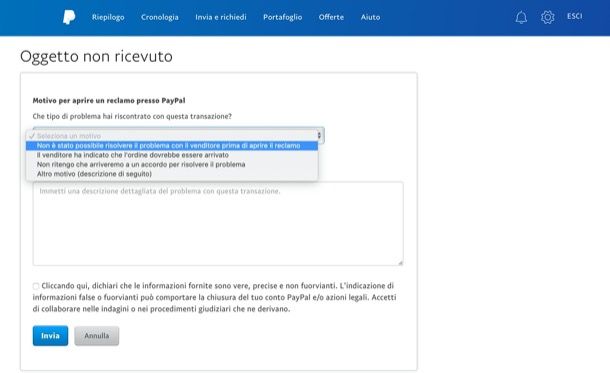 Centro de resoluciones de PayPal