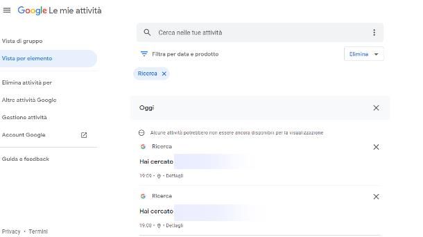 Come vedere cronologia Google online
