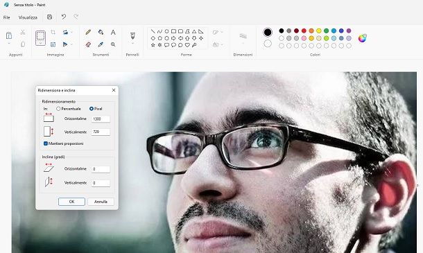 Come ridimensionare una foto con Paint su Windows 11