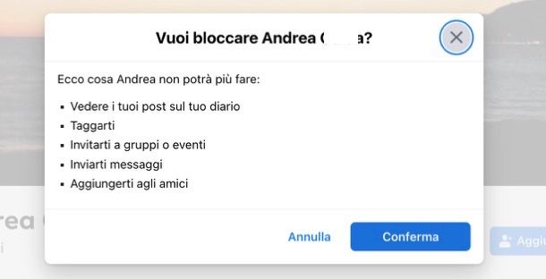 Bloccare persone su Facebook