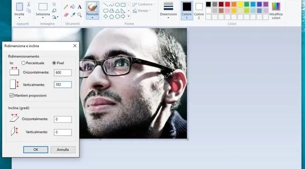 Come ridimensionare una foto con Paint su Windows 10