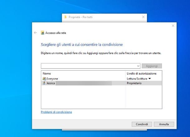 Come condividere una cartella in rete: Windows 10
