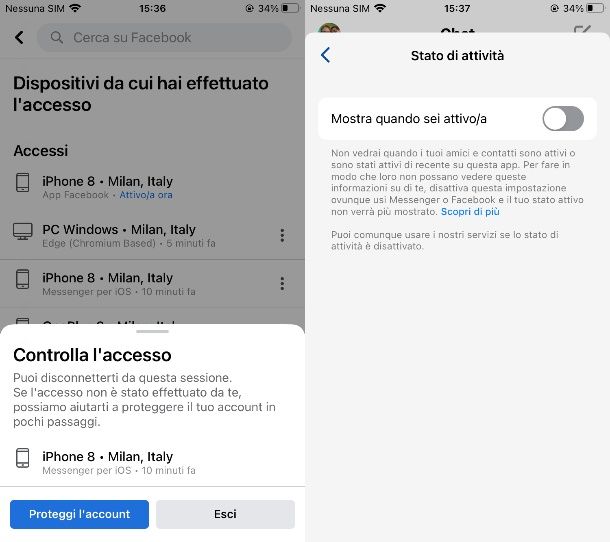 Come uscire da Messenger per iPhone