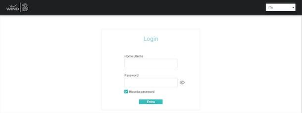Accedere al router WINDTRE