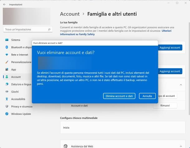 Come eliminare account Outlook da PC Windows