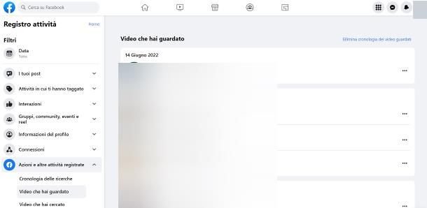 Come cancellare cronologia Watch Facebook