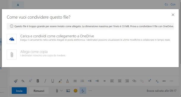 Come inviare file pesanti