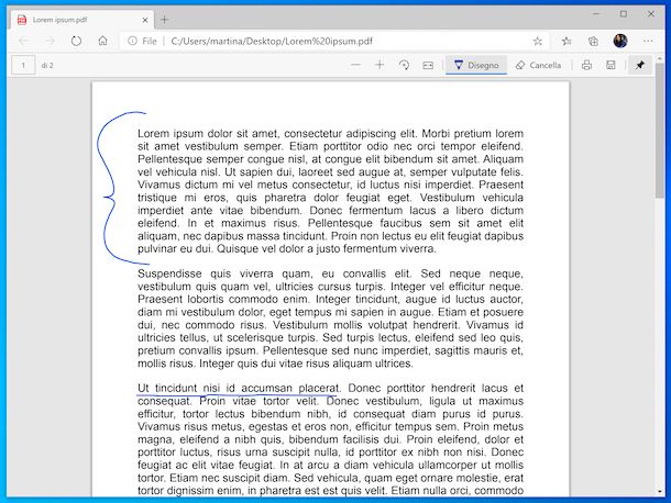 Microsoft Edge visualizzatore PDF