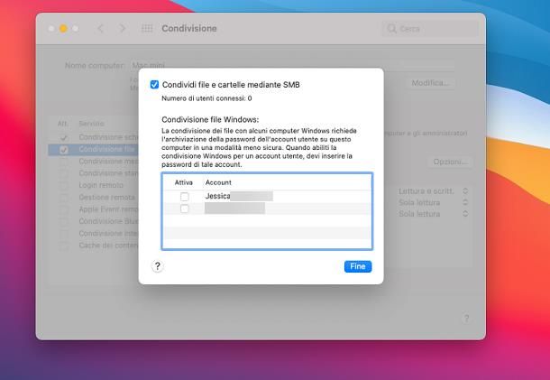 Come condividere una cartella in rete con Mac