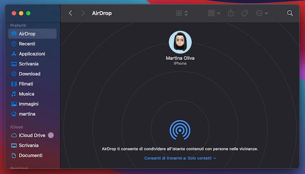 Attivazione AirDrop macOS