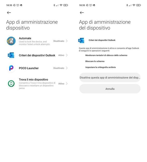 Non riesco a disinstallare un'app da Android