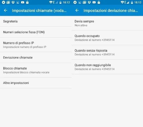 Disattivare segreteria Android