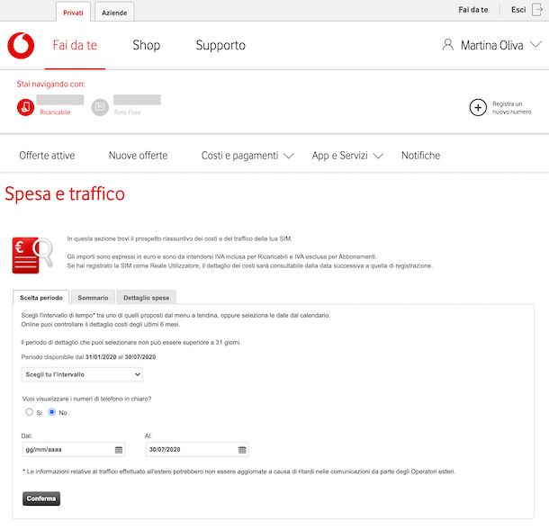 Tabulati Vodafone