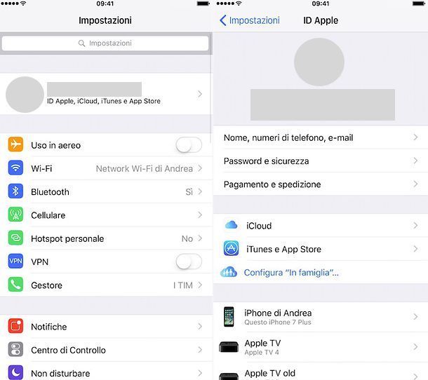 Come cambiare account iCloud