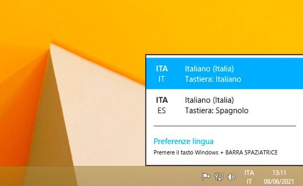 layout tastiera Windows 8