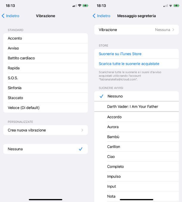 Notifiche segreteria iPhone