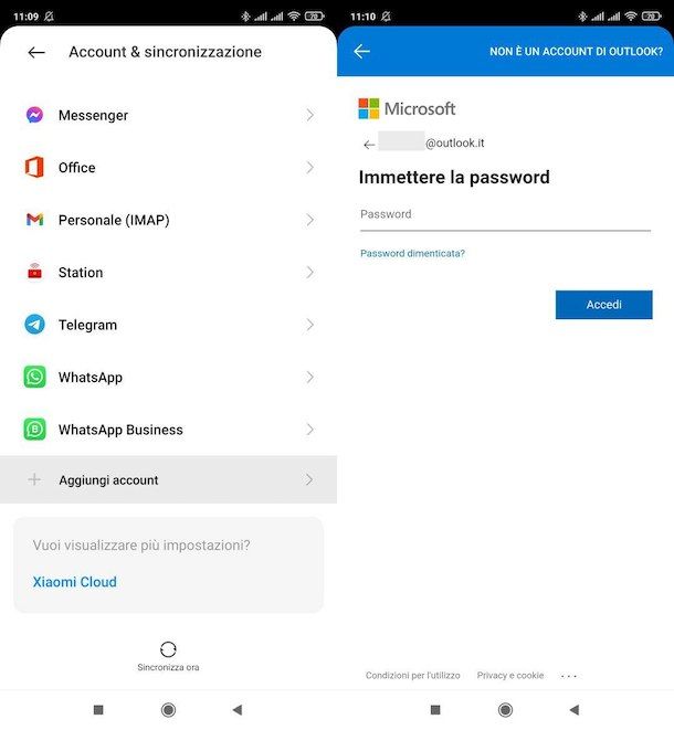 Cambiare account Microsoft su Android