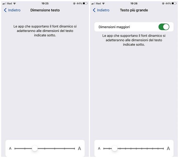 Come cambiare la grandezza dei caratteri su iPhone