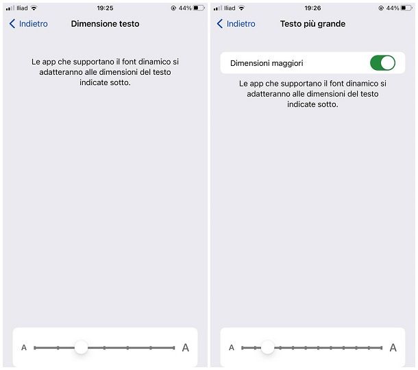 Come cambiare la grandezza dei caratteri su iPhone