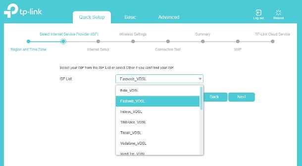 Come configurare modem TP-Link Fastweb