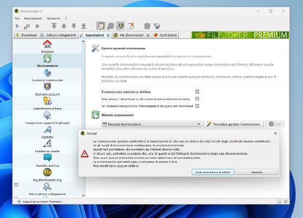 Verificare le impostazioni di download