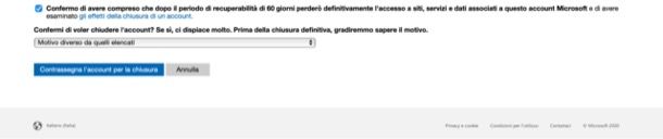 Eliminare account Microsoft