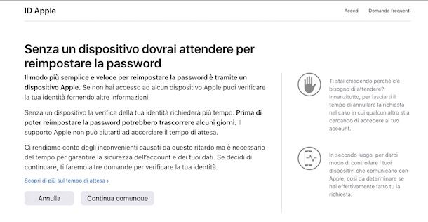 Recupero password iCloud browser