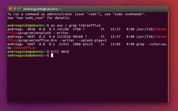 Come killare un processo Linux