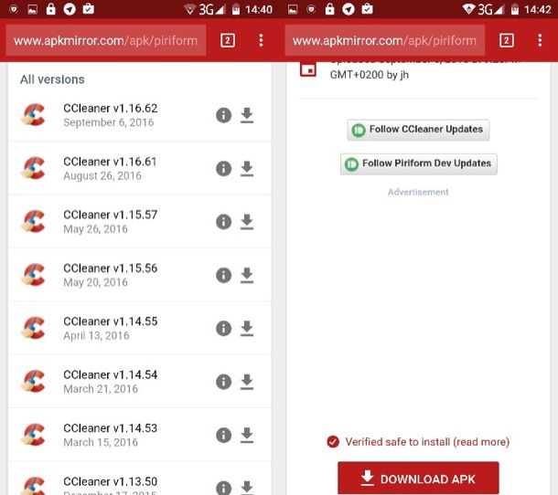 Come usare CCleaner per Android