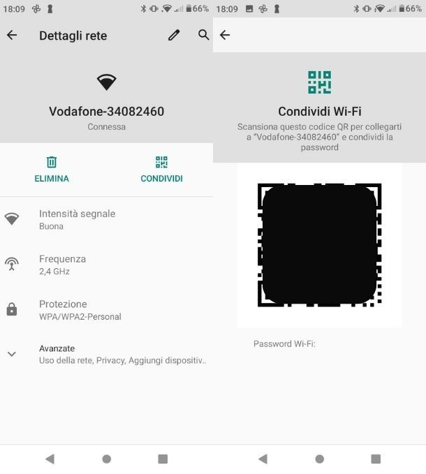 Password rete attiva Android