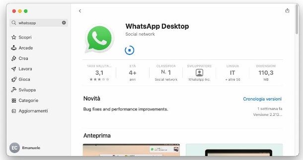 WhatsApp Mac App Store
