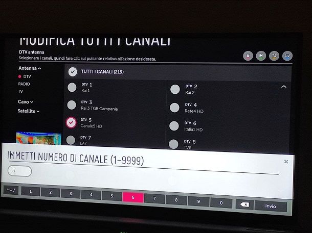 Come ordinare i canali TV: LG