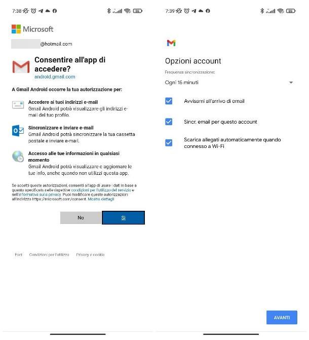 Come configurare Hotmail su Android: app Gmail