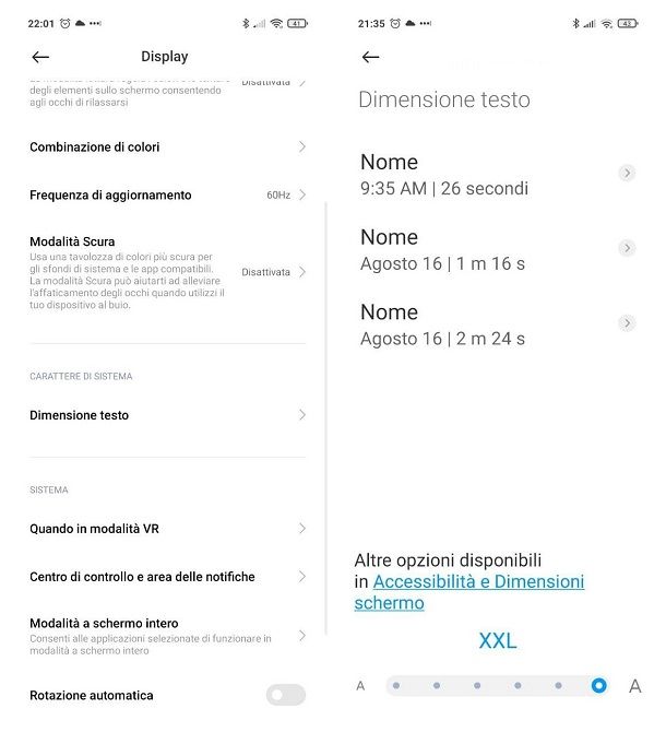 Come ingrandire i caratteri su Android