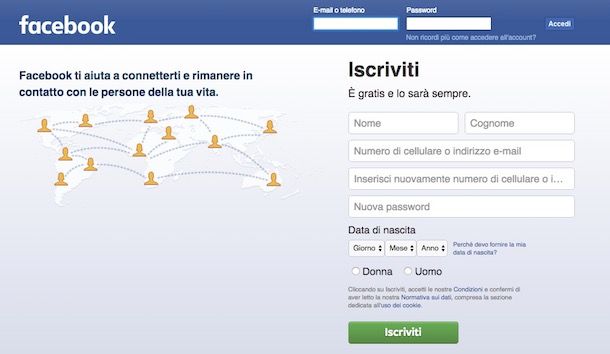 Come ibernare Facebook