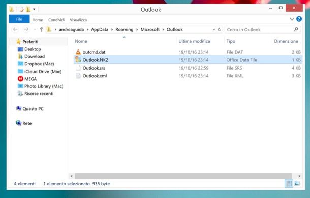 Come importare file NK2 in Outlook