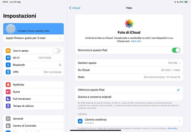 Come caricare foto su iPad