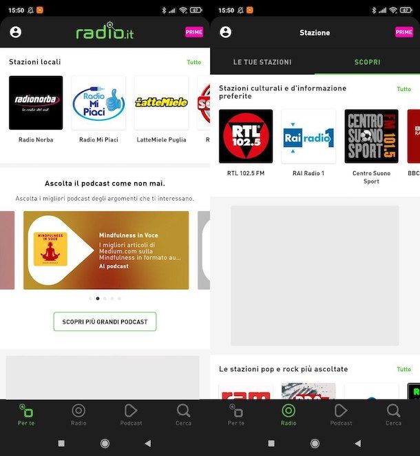 Altre app per ascoltare radio su smartphone e tablet