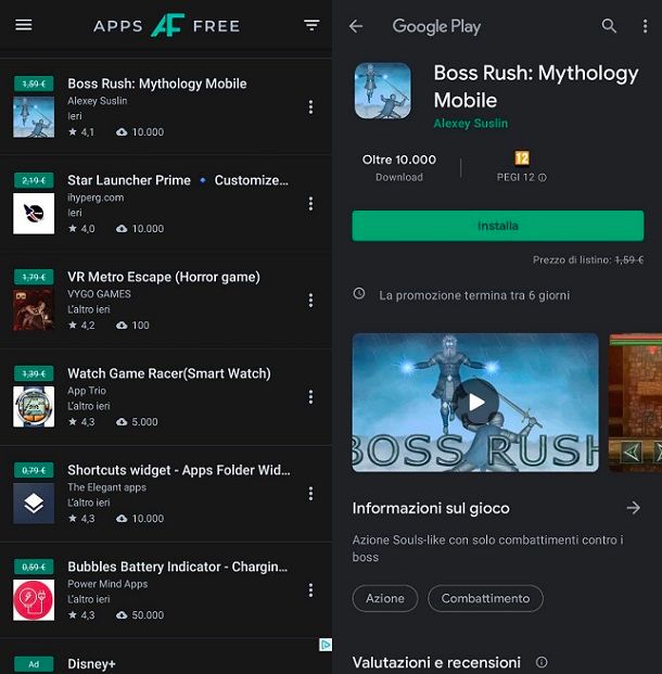 App a pagamento gratuite per un tempo limitato Play Store