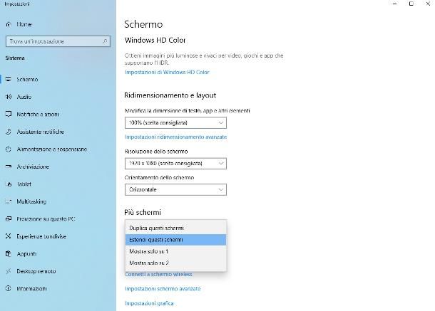Come sdoppiare lo schermo Windows 10