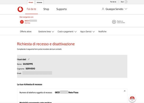 Come disdire Vodafone