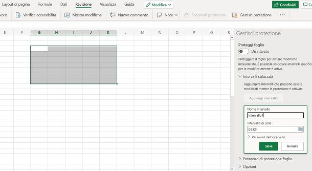 Come proteggere singole celle Excel